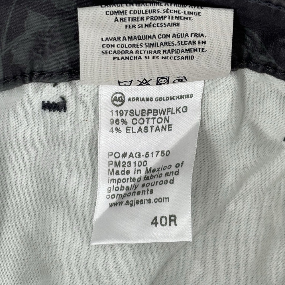 AG Adriano Goldschmied Wanderer Slim Shorts Mens 40 Gray Botanical Floral Chino - Picture 7 of 10